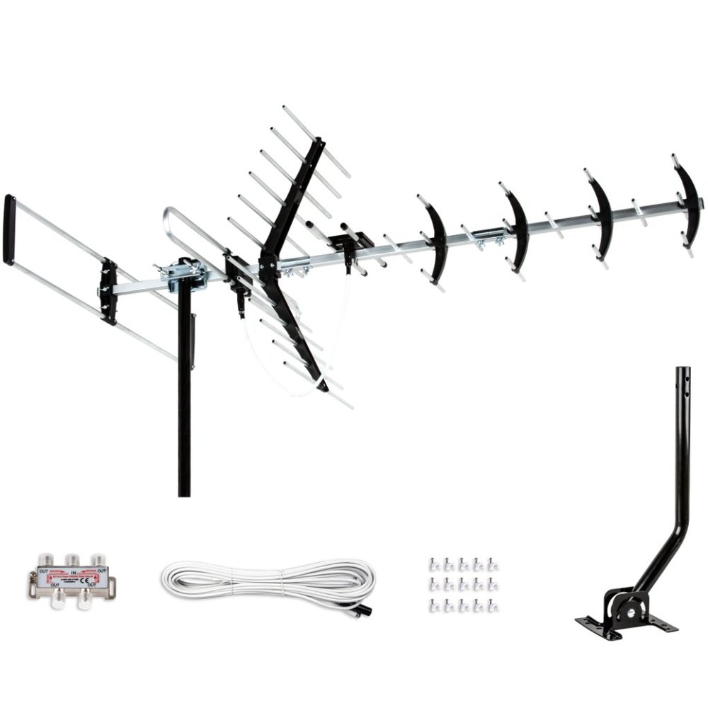 Digital OTA Antenna with Installation Kit & J Mount for 4K 1080P VHF UHF